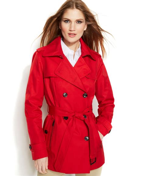 michael kors raincoat red